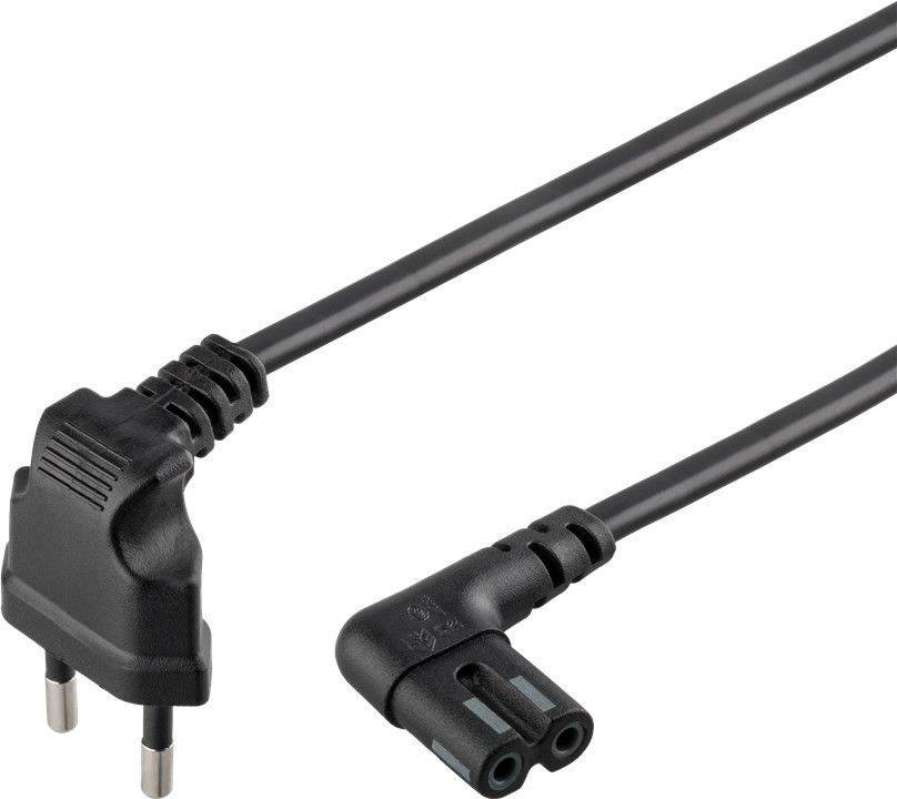 Goobay Euro Anschlusskabel, 3 m, Schwarz Eurostecker (Typ C, CEE 7/16) > Gerätebuchse C7 3 m