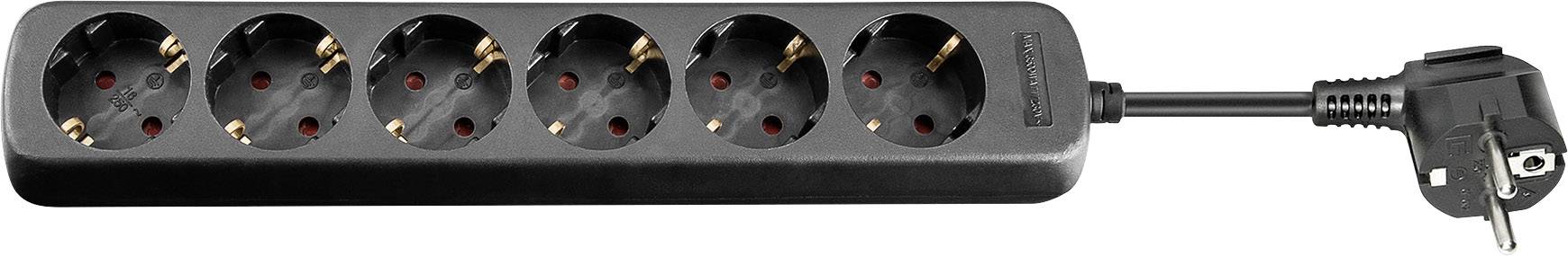 Goobay 38839 Steckdosenleiste ohne Schalter 6fach Schwarz Schutzkontakt 1 St.