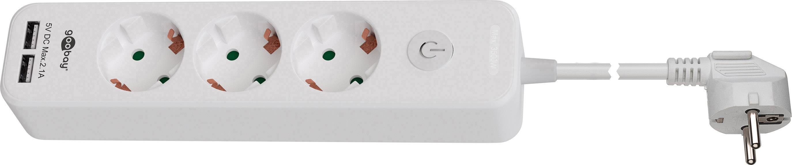 Goobay 41264 Überspannungsschutz-Steckdosenleiste 3fach Schwarz Schutzkontakt 1 St.