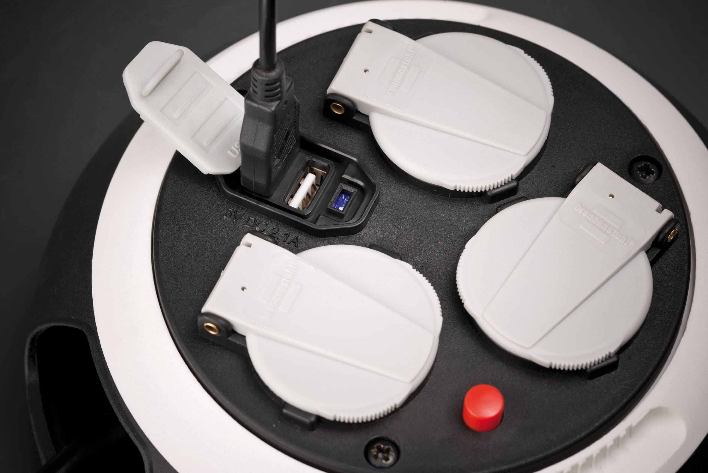 Brennenstuhl 1109220600 Kabeltrommel 3.00 m Schwarz Schutzkontakt-Stecker