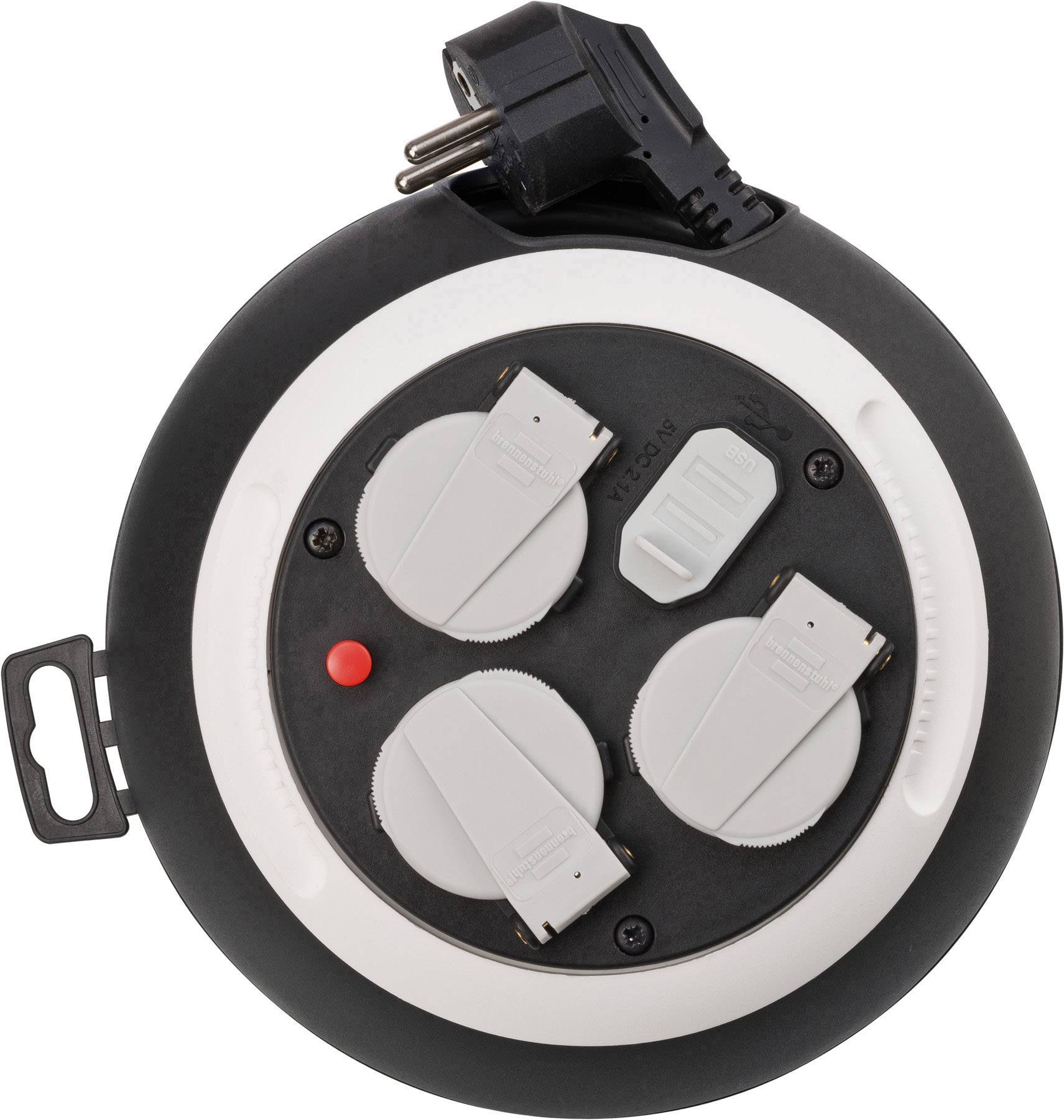 Brennenstuhl 1109220600 Kabeltrommel 3.00 m Schwarz Schutzkontakt-Stecker