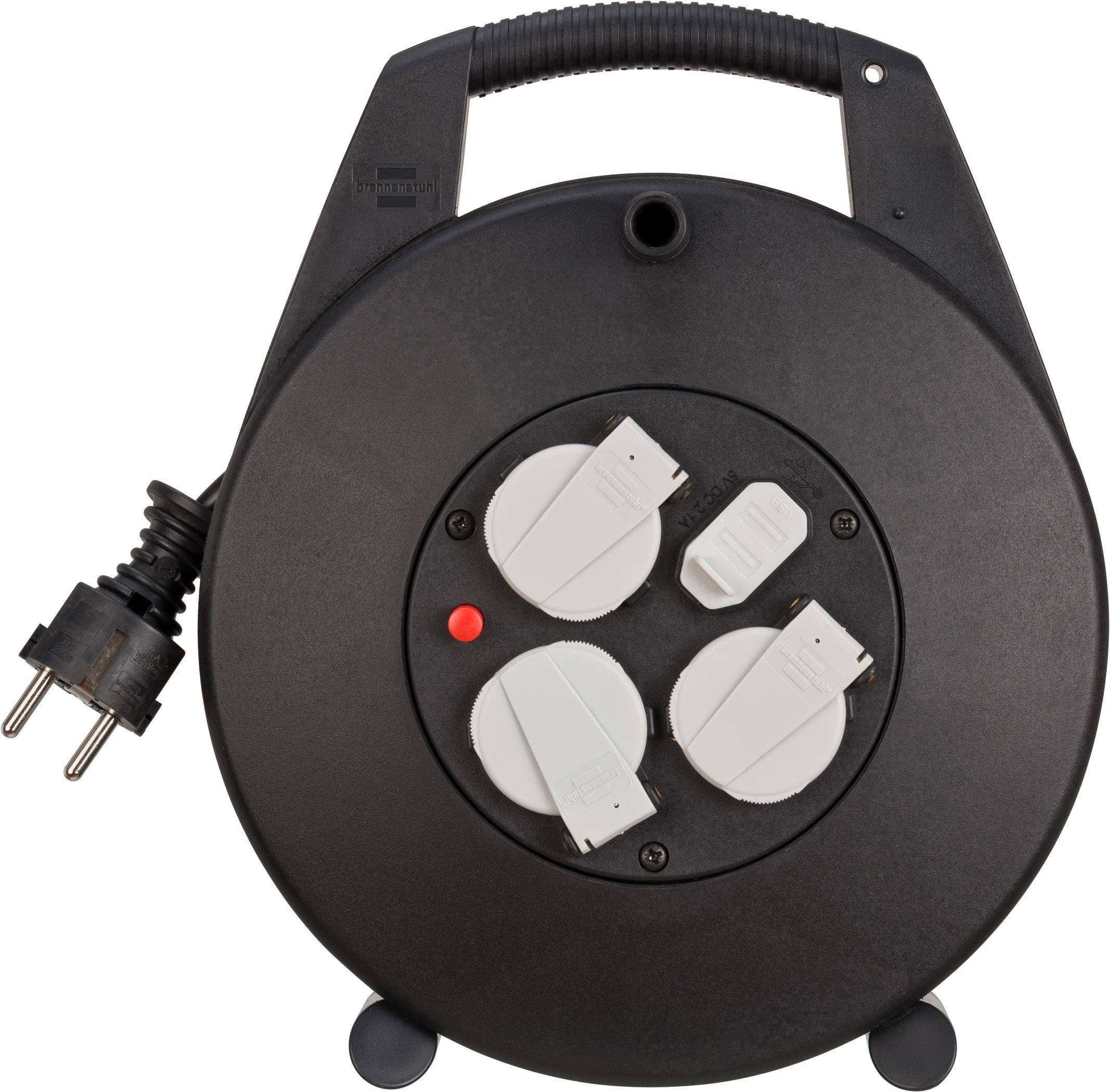 Brennenstuhl 1093200600 Kabeltrommel 10.00 m Schwarz Schutzkontakt-Stecker