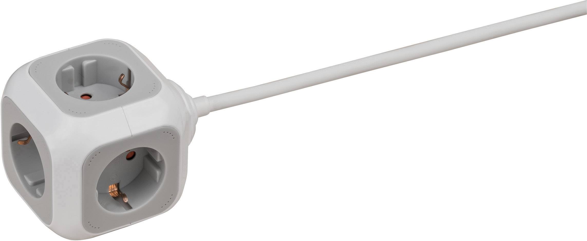 Brennenstuhl 1150090 Steckdosenwürfel 4fach Weiß, Grau Schutzkontakt 1 St.