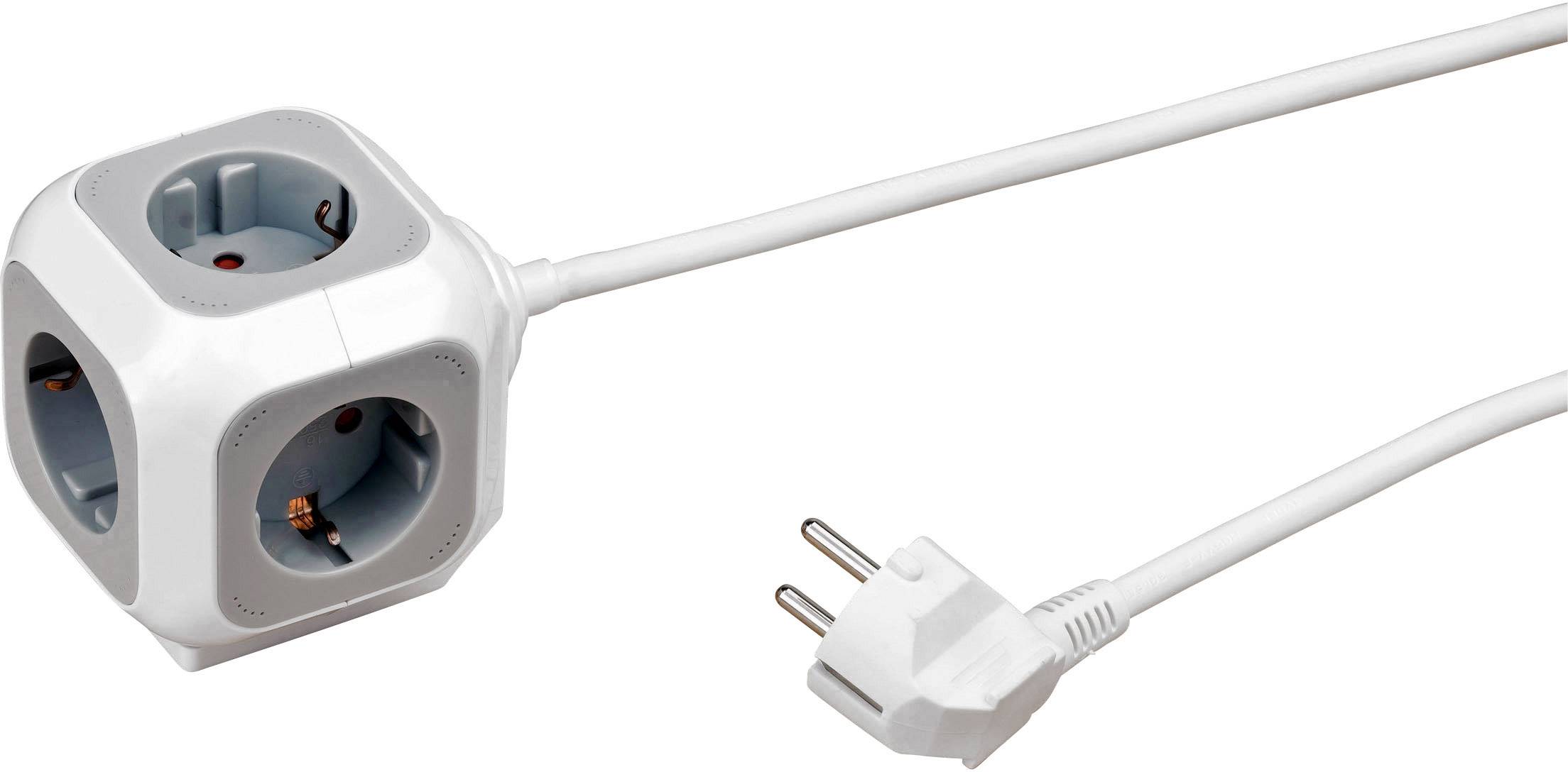 Brennenstuhl 1150090 Steckdosenwürfel 4fach Weiß, Grau Schutzkontakt 1St.