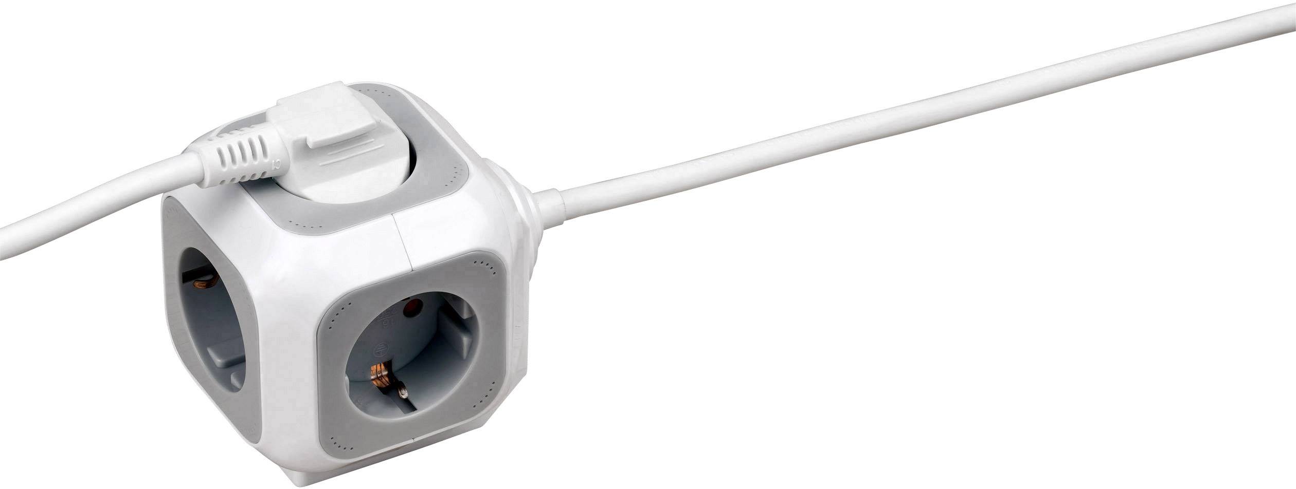 Brennenstuhl 1150090 Steckdosenwürfel 4fach Weiß, Grau Schutzkontakt 1 St.