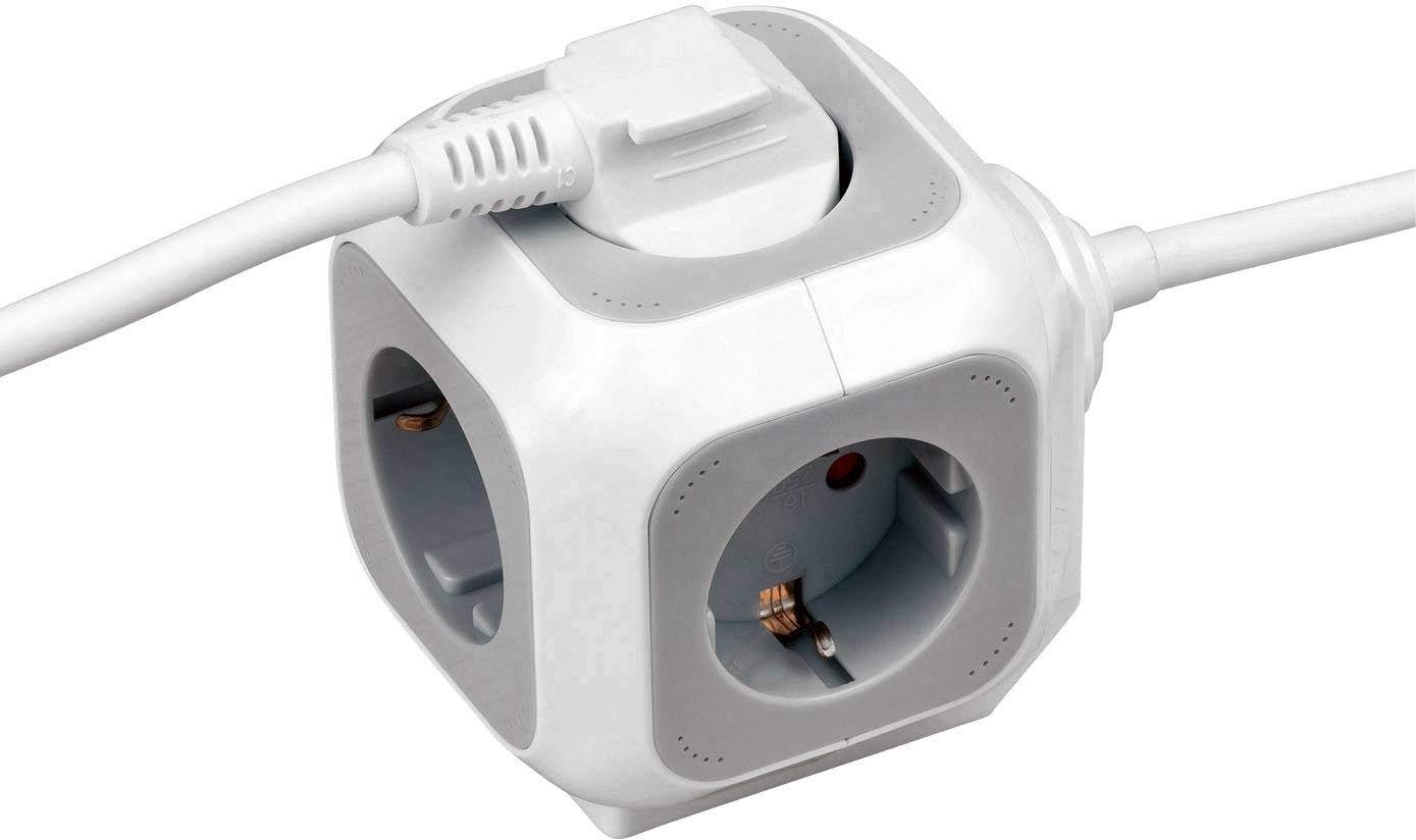 Brennenstuhl 1150090 Steckdosenwürfel 4fach Weiß, Grau Schutzkontakt 1 St.