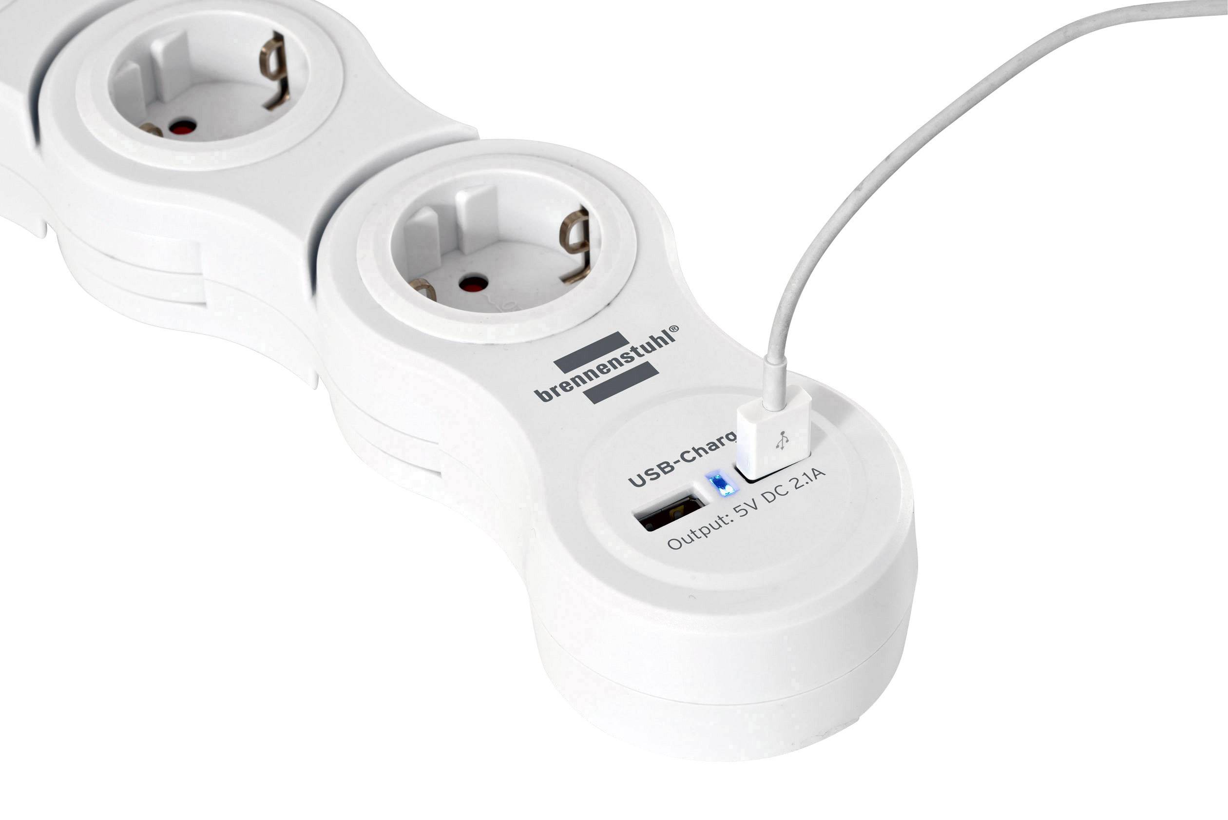 Brennenstuhl 1155350210 Steckdosenleiste mit Schalter 5fach Weiß Schutzkontakt 1St.