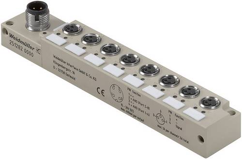 Weidmüller SAI-8-S-3P-M8L-M12-2AND 2512820000 Sensor/Aktorbox passiv M12-Verteiler mit Metallgewind