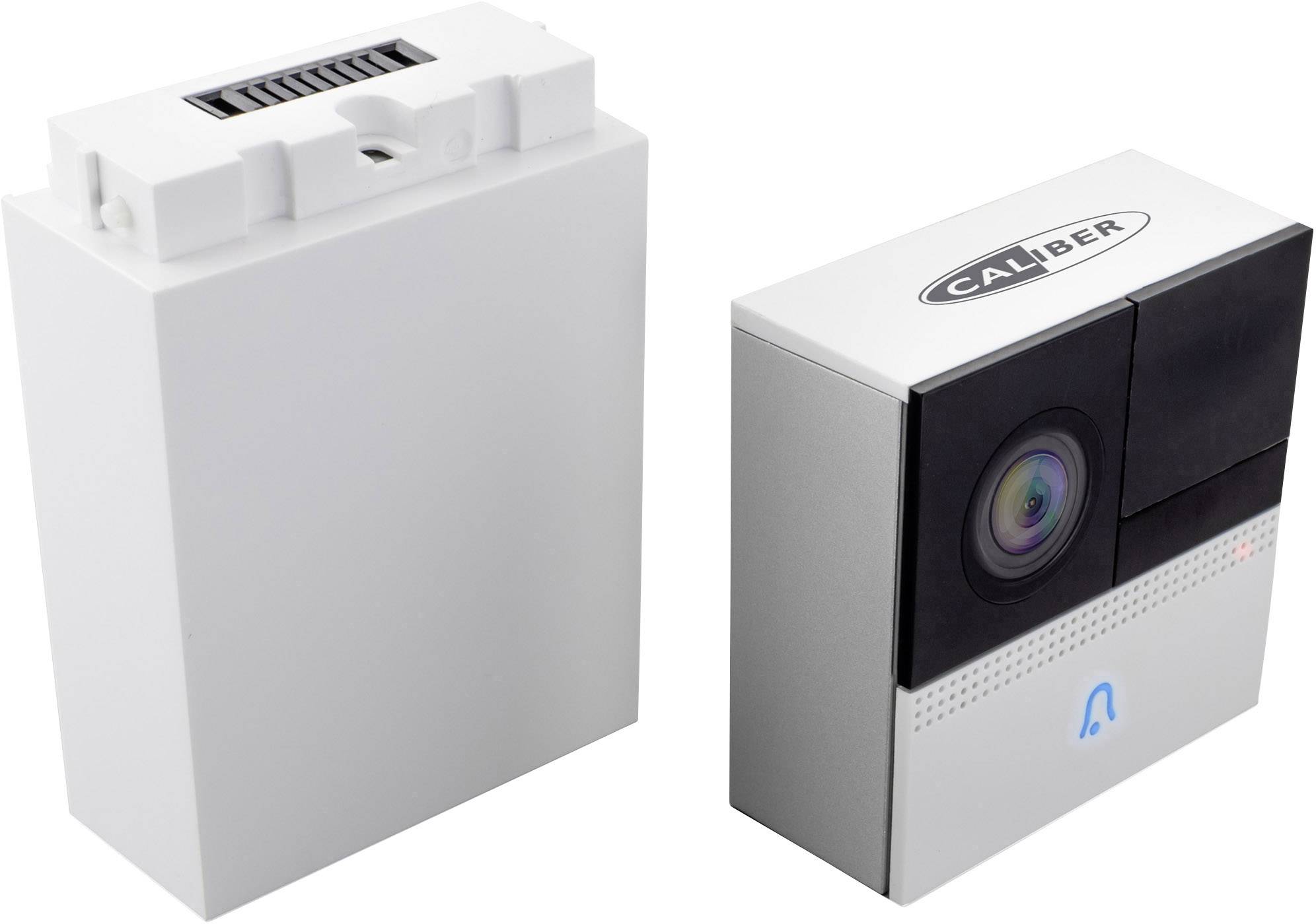 Caliber IP-Video-Türsprechanlage Funk, WLAN Komplett-Set 1 Familienhaus Weiß, Schwarz
