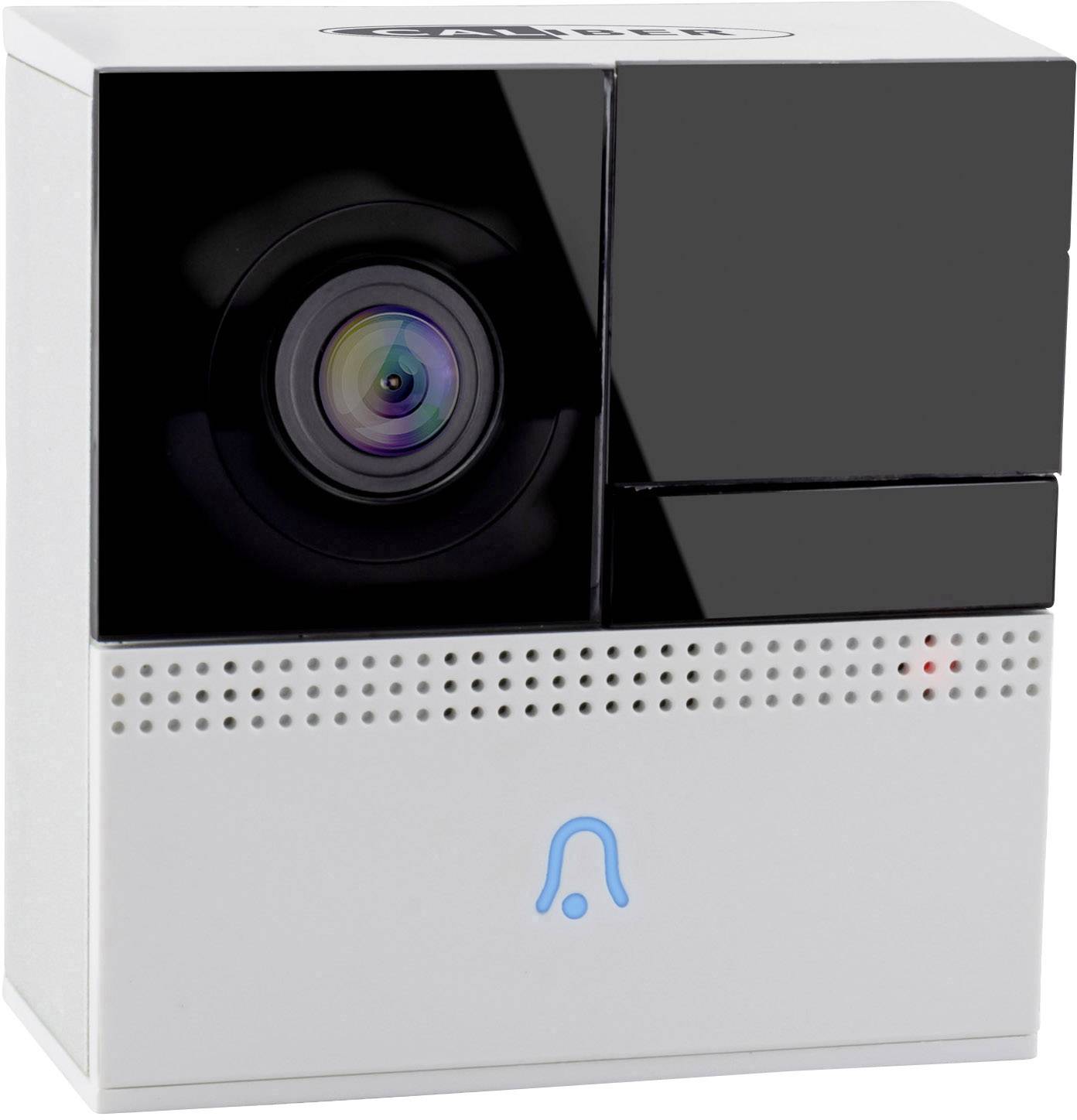 Caliber IP-Video-Türsprechanlage Funk, WLAN Komplett-Set 1 Familienhaus Weiß, Schwarz