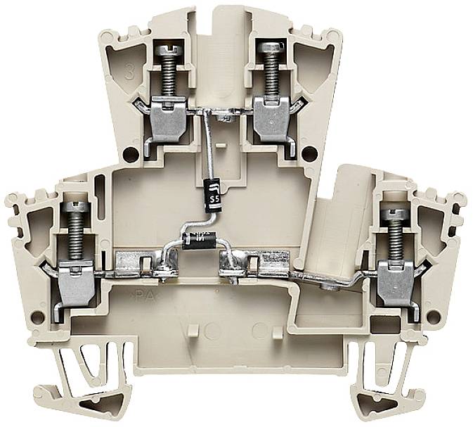 Weidmüller 2555650000 Doppelstock-Durchgangsklemme 5.10mm Schrauben Beige 25St.