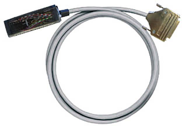 Ein serielles Monitorkabel mit einem rechteckigen Adapter auf der einen Seite und einem breiten Steckverbinder auf der anderen Seite.