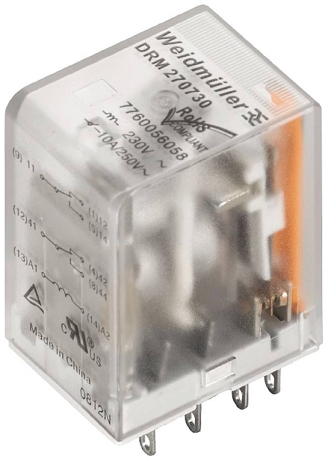 Weidmüller DRM570730L AU Steckrelais 230 V/AC 5A 4 Wechsler 20St.