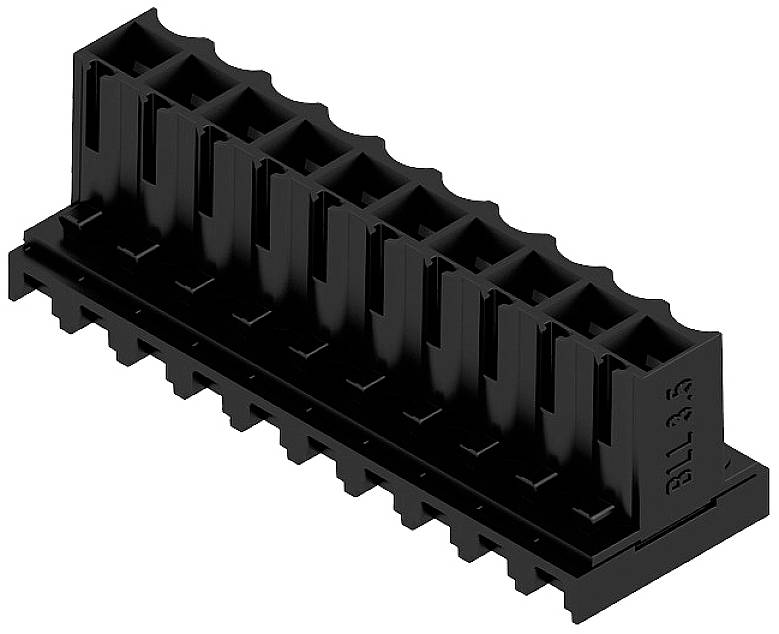 Schwarzer Elektroklemmverbinder mit mehreren Pins, geeignet für den Einsatz in elektronischen Schaltungen und Stromversorgungssystemen.