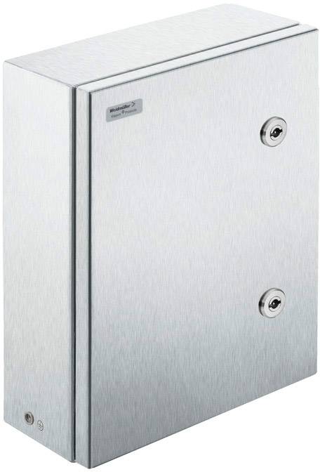 Edelstahl-Schaltschrank mit zwei Verriegelungen, geeignet für den Innen- und Außenbereich, wetterfest und robust.