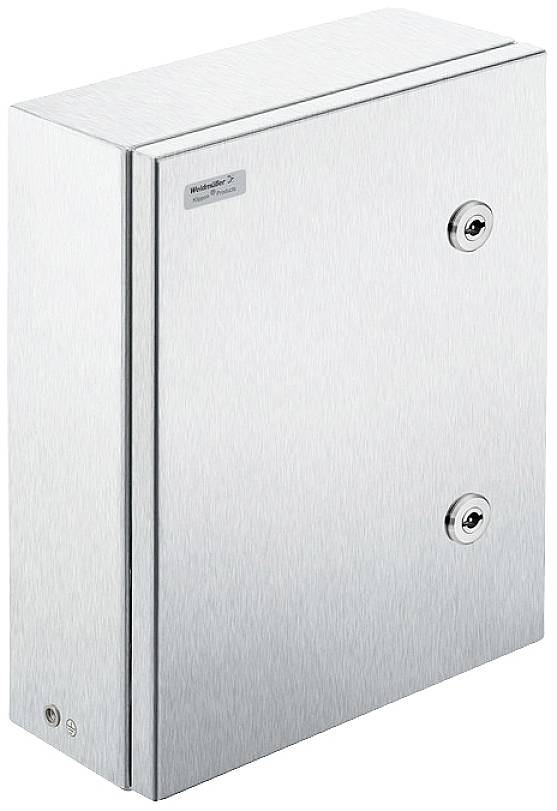 Metallschrank mit zwei Schlössern, mattes Finish. Rechteckige Form, geeignet zur sicheren Aufbewahrung von Gegenständen.