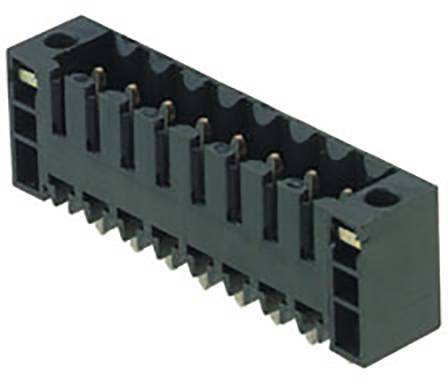 Schwarzer Steckverbinder mit mehreren Pins, geeignet für elektronische Schnittstellen. Dient zum Verbinden elektrischer Komponenten.