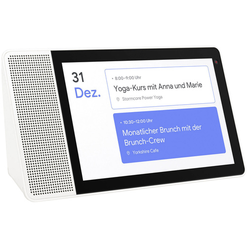 Lenovo 10.1 FHD Smart Display Sprachassistent Weiß, Holz