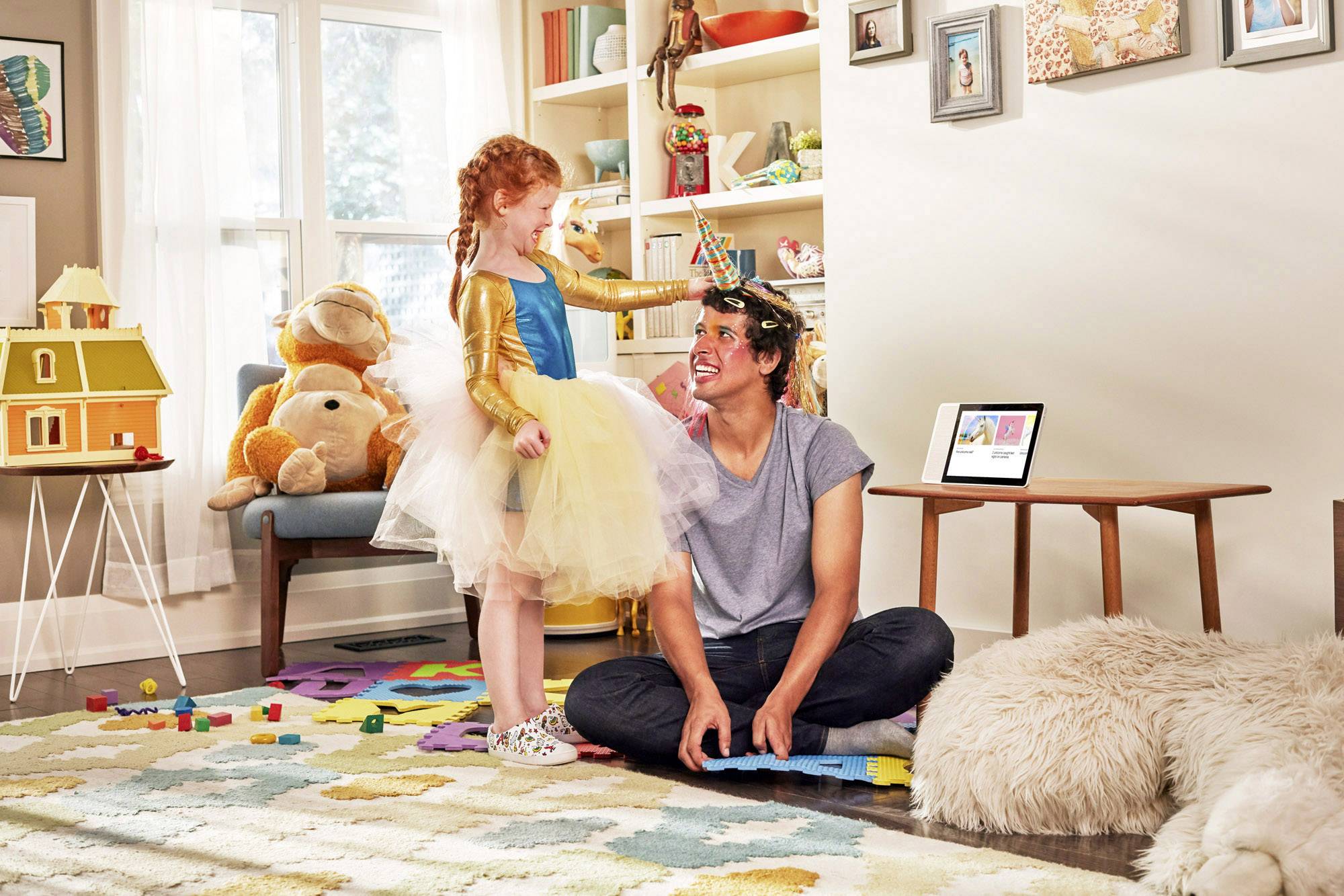 Lenovo 8 HD Smart Display Sprachassistent Weiß, Holz