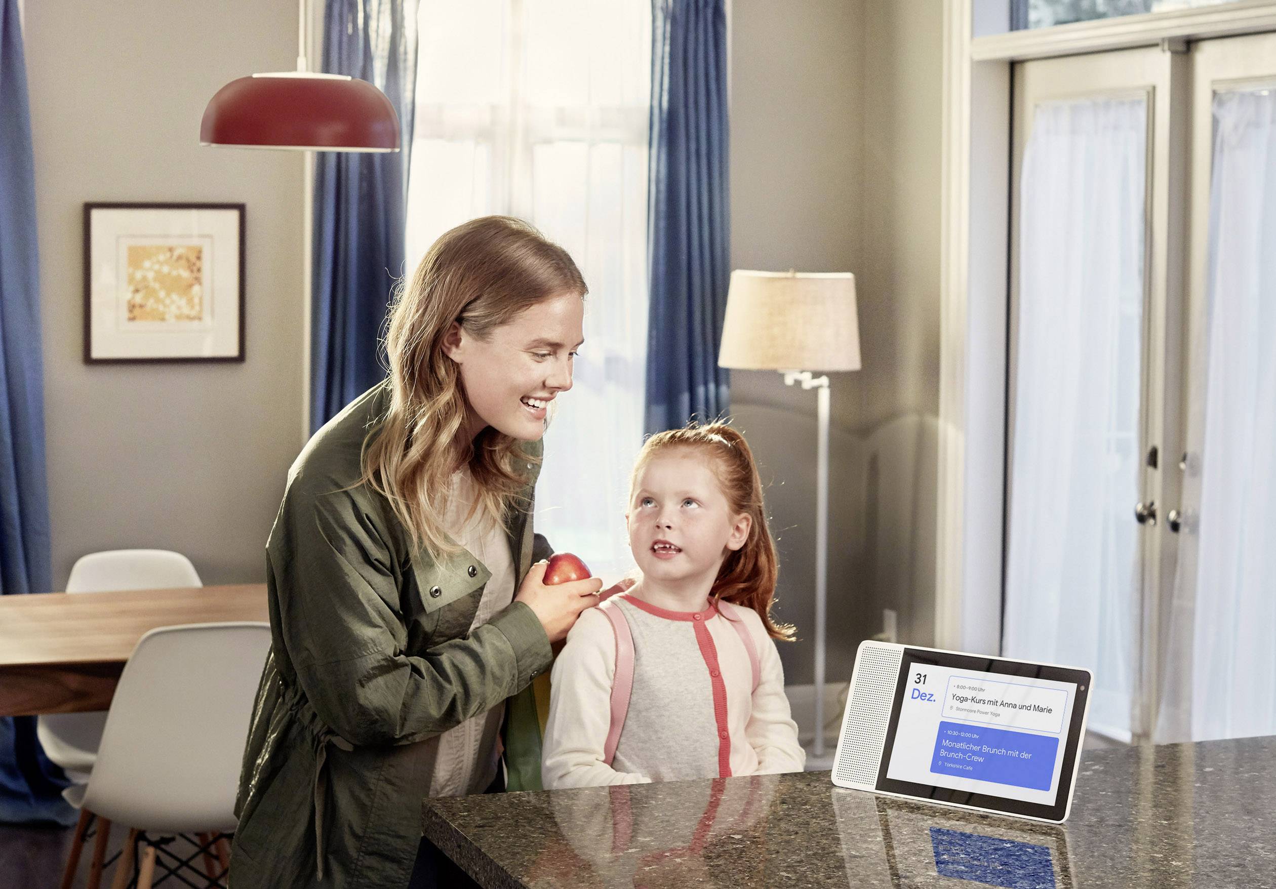 Lenovo 8 HD Smart Display Sprachassistent Weiß, Holz