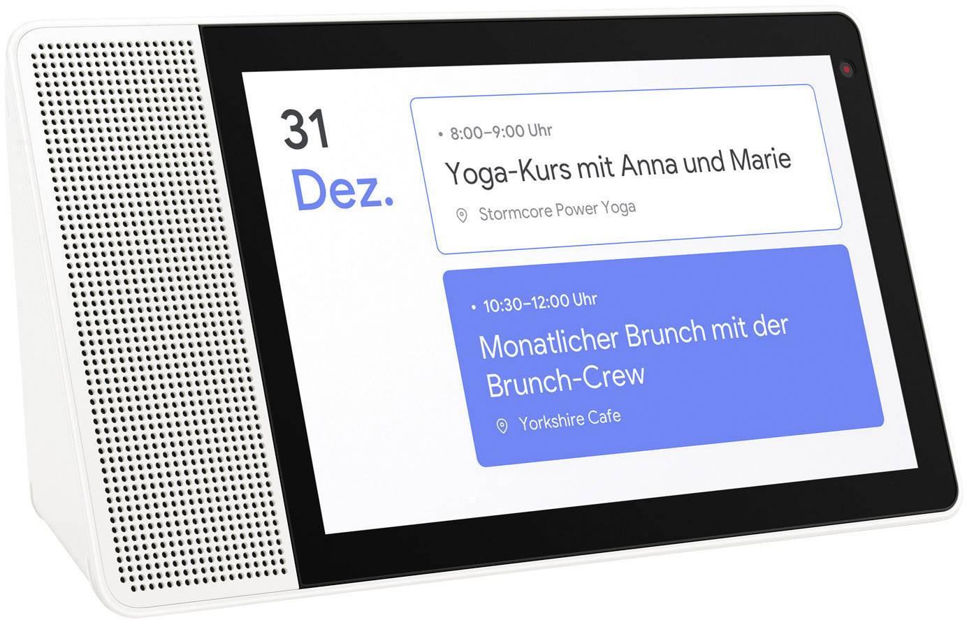 Lenovo 8 HD Smart Display Sprachassistent Weiß, Holz