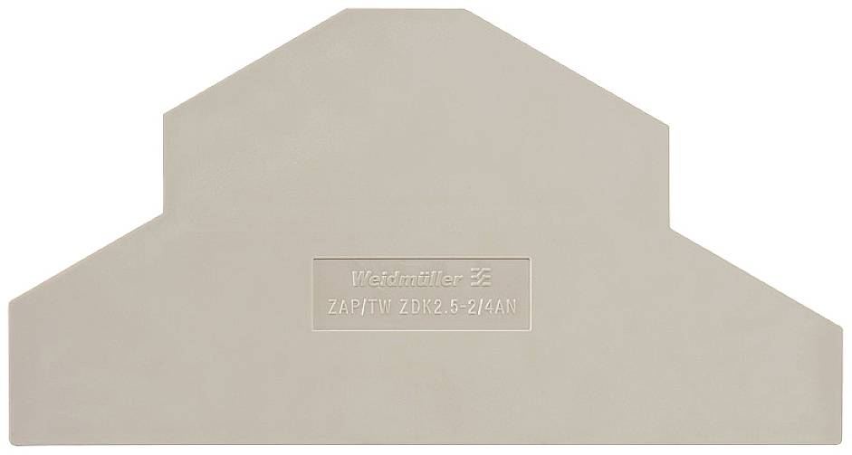 Abdeckung für Reihenklemmen von Weidmüller, Modell 'ZAP/TW ZDR2.5-2/4AN'. Beige, trapezförmig, passend für ZDR2.5-2/4AN Klemmen.