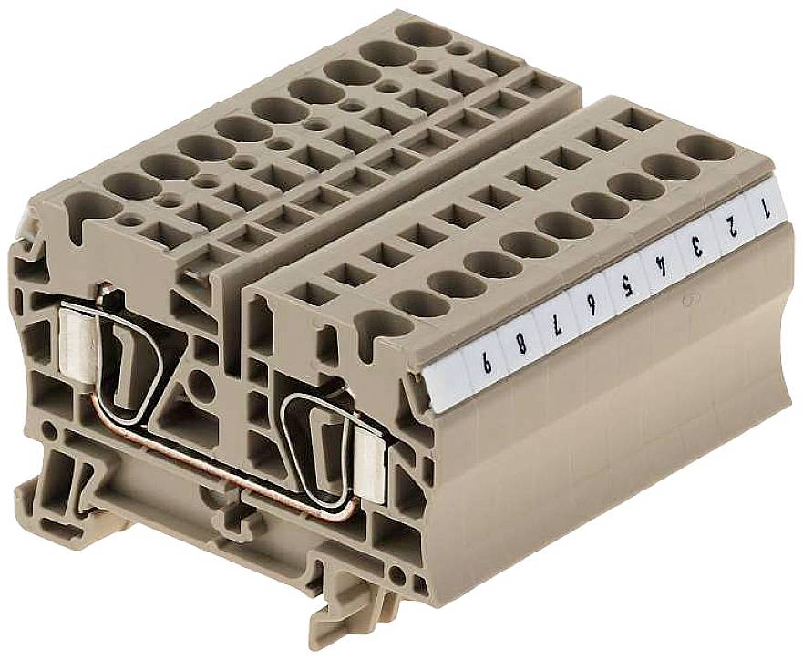 Weidmüller 1651900000 Durchgangsreihenklemme 6.10mm Zugfeder Beige 10St.