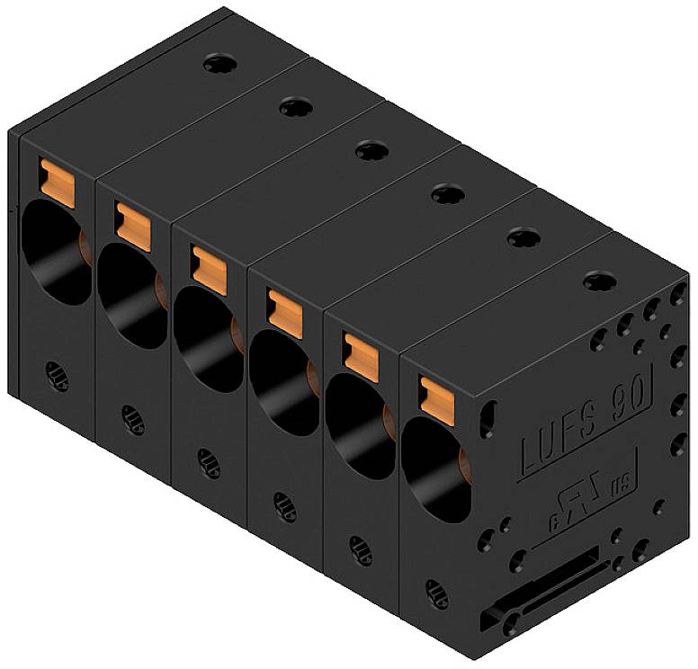 Weidmüller 2500490000 Schraubklemmblock 16 mm² Polzahl 6 Schwarz 20 St.