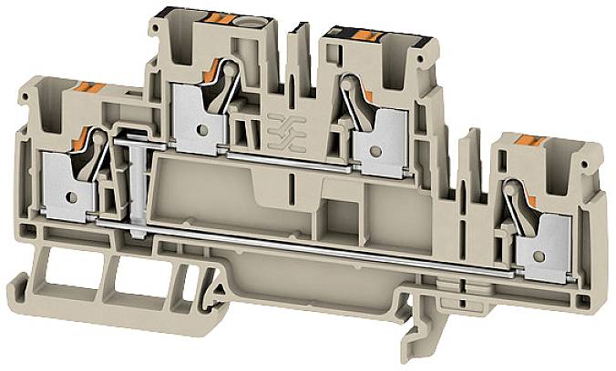 Weidmüller 2540020000 Doppelstock-Durchgangsklemme 6.10mm Push-In-Klemme Beige 50St.