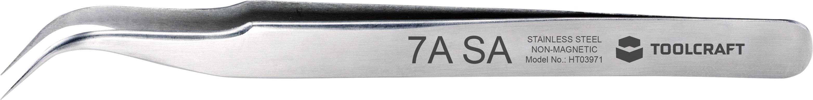 TOOLCRAFT TO-5861037 Präzisionspinzette 1 Stück 7a SA Sichelspitze, gebogen 55°, rund, fein 120mm