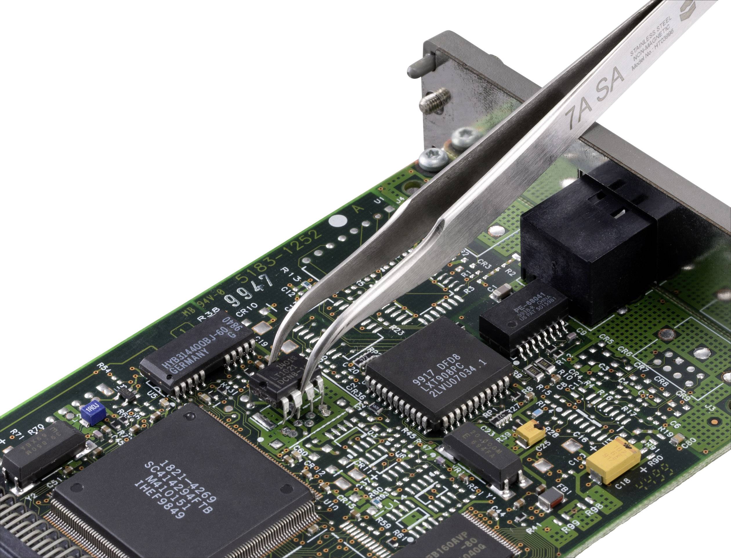 TOOLCRAFT TO-5861037 Präzisionspinzette 1 Stück 7a SA Sichelspitze, gebogen 55°, rund, fein 120mm