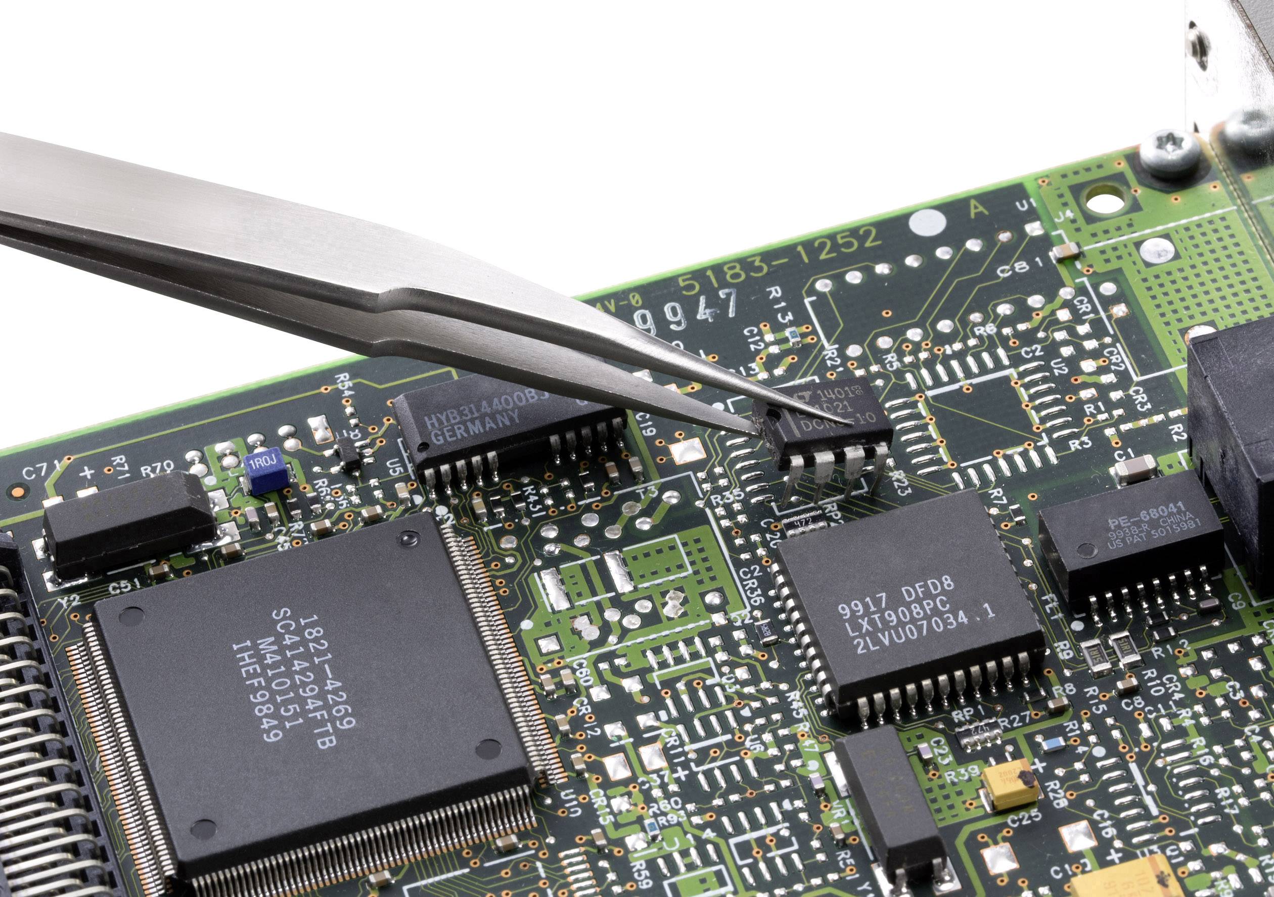 TOOLCRAFT TO-5861043 Präzisionspinzette 1 Stück 5a SA Spitz, sehr schlank, extra fein, Sichelspitze, versetzt 30° 120mm