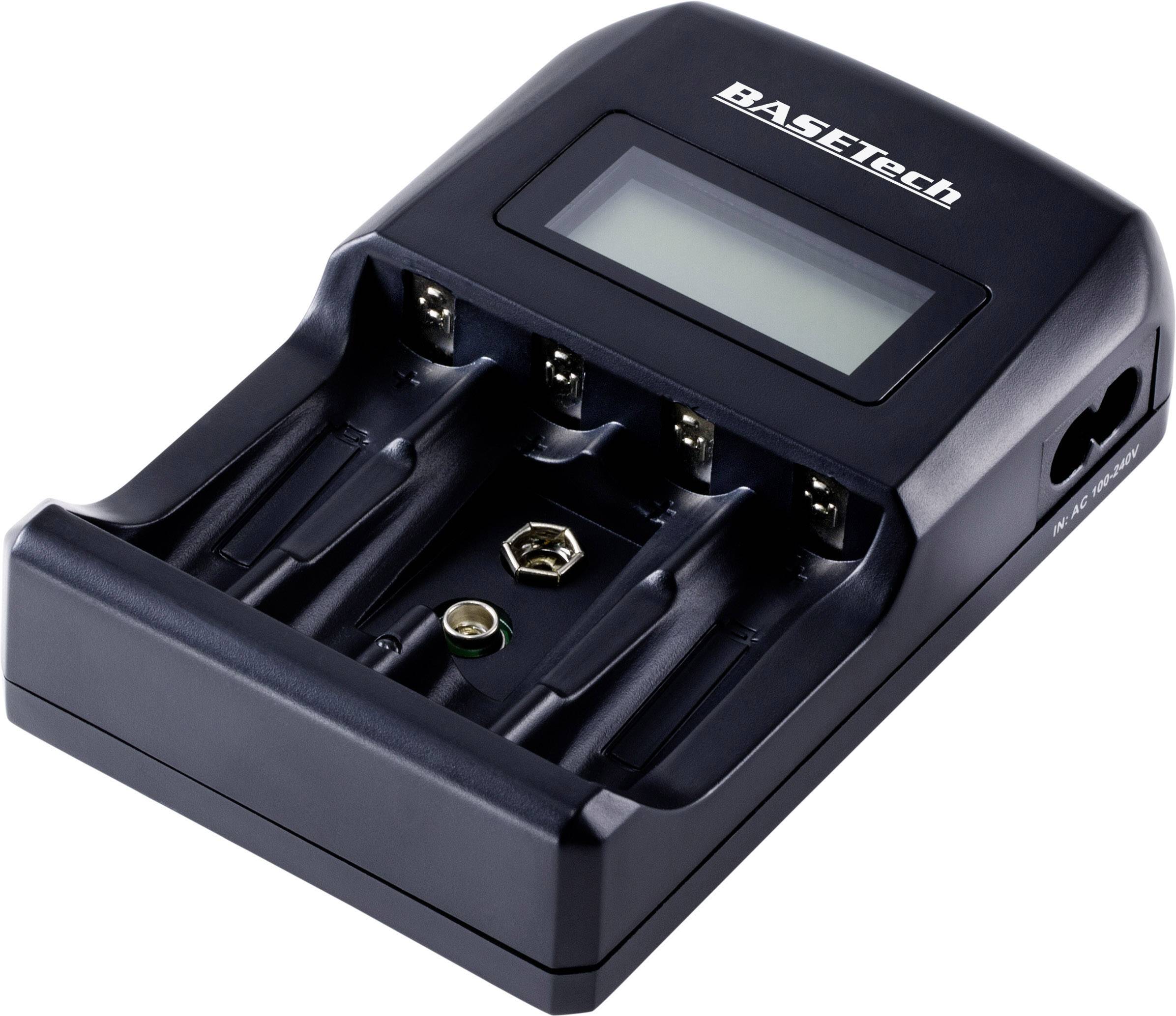 Basetech BTL-4 Rundzellen-Ladegerät NiMH, NiCd Mignon (AA), Micro (AAA), 9V Block
