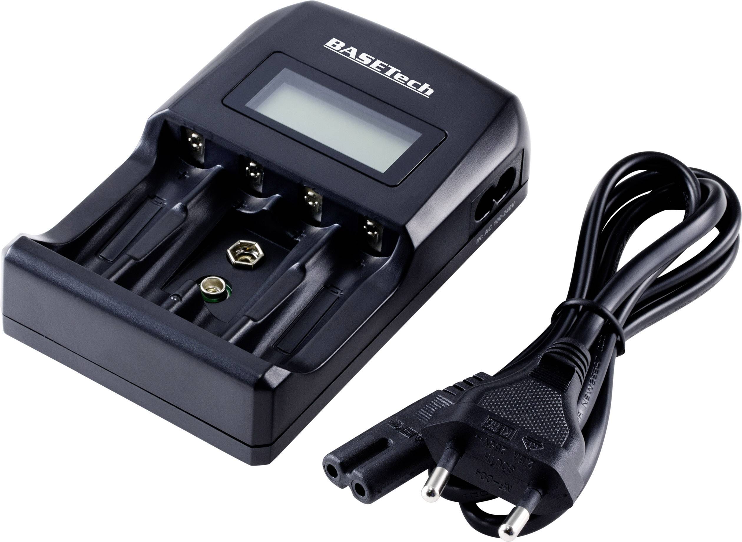 Basetech BTL-4 Rundzellen-Ladegerät NiMH, NiCd Mignon (AA), Micro (AAA), 9V Block