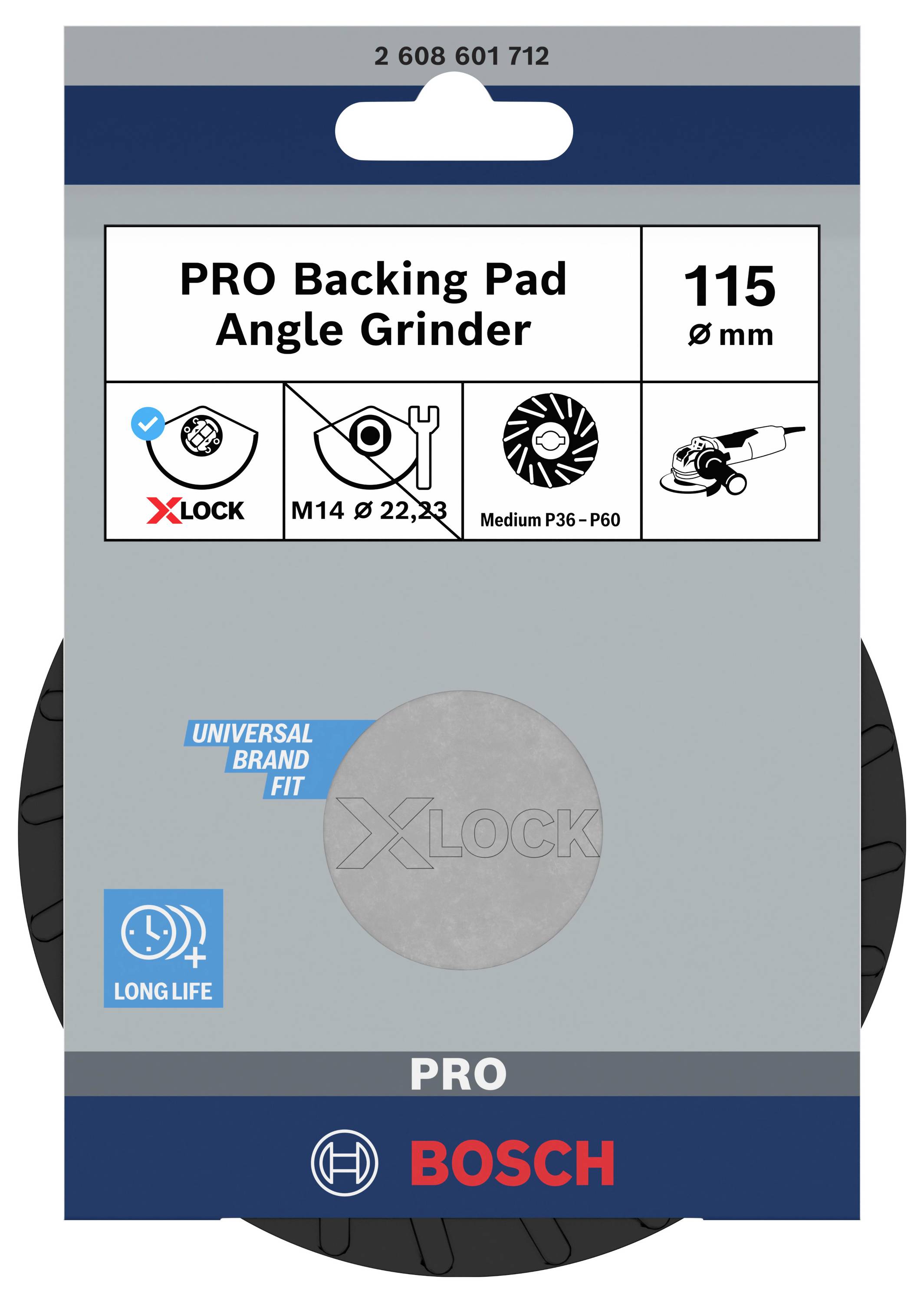 X-LOCK Stützteller, mittelhart, 115 mm Bosch Accessories 2608601712