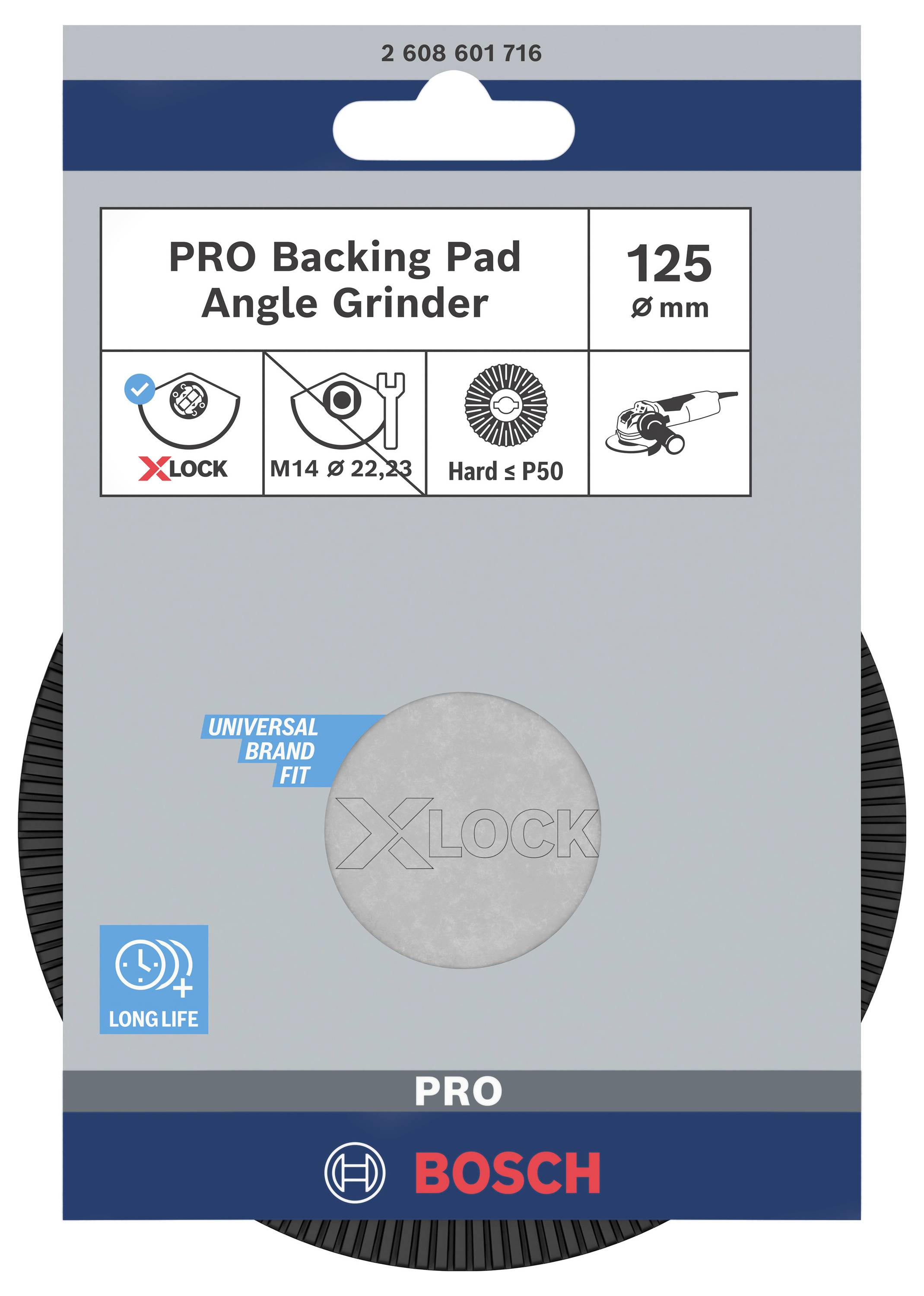 X-LOCK Stützteller, hart, 125 mm Bosch Accessories 2608601716