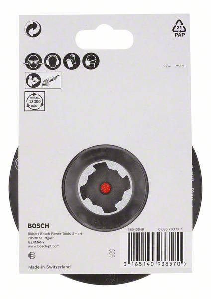 Verpackung einer Bosch-Sägeblattklinge, zeigt das Produkt und Markeninformationen. Enthält Symbole zur Kompatibilität und Anwendung.