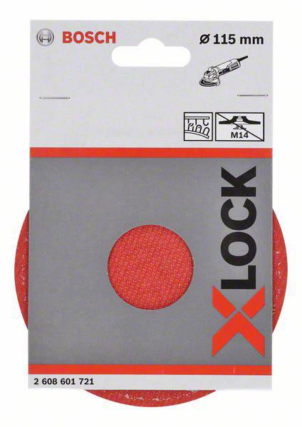 Verpackung für Bosch X-LOCK Schleifscheibe, Durchmesser 115 mm, passend für M14 Winkelschleifer.