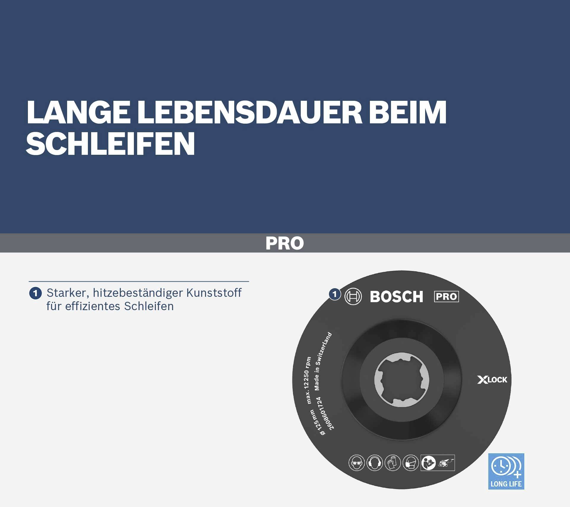 X-LOCK SCM Stützteller mit Mittelstift, 125mm Bosch Accessories 2608601724