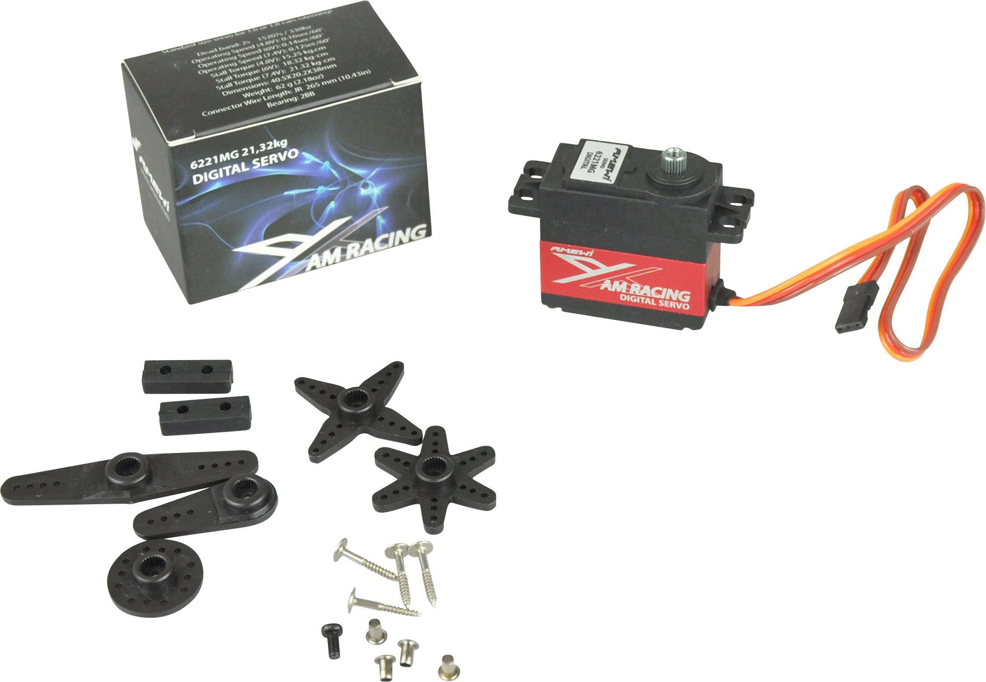 Amewi Standard-Servo 6221MG Digital-Servo Getriebe-Material: Metall Stecksystem: JR