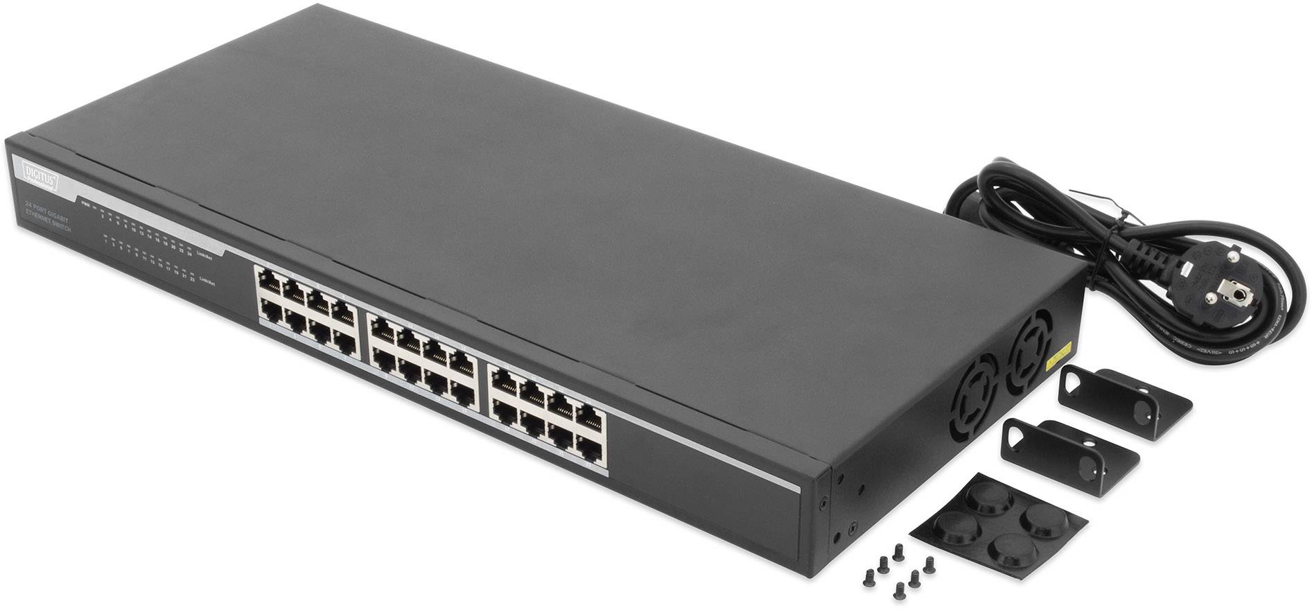 Digitus DN80113 19 Zoll NetzwerkSwitch 24 Port 10 / 100 / 1000MBit/s versandkostenfrei voelkner