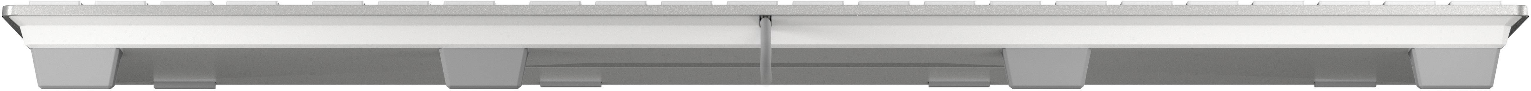 CHERRY KC 6000 Slim für MAC USB Tastatur Deutsch, QWERTZ, Mac Silber, Weiß