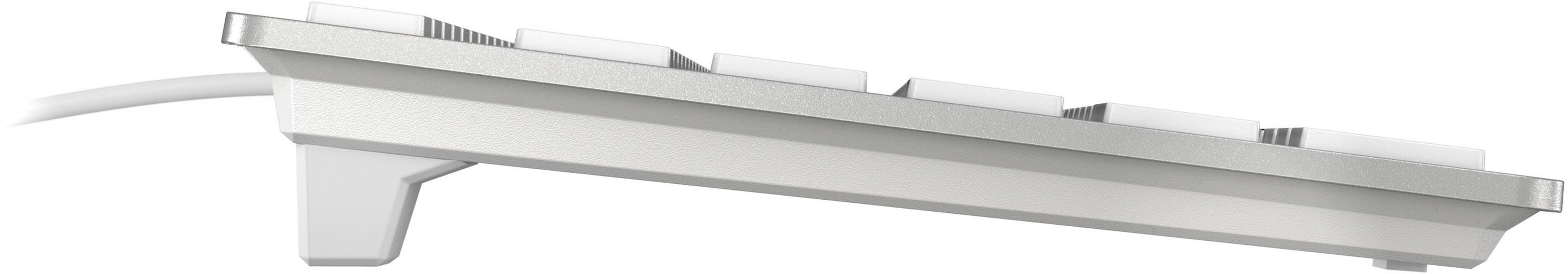 CHERRY KC 6000 Slim für MAC USB Tastatur Deutsch, QWERTZ, Mac Silber, Weiß