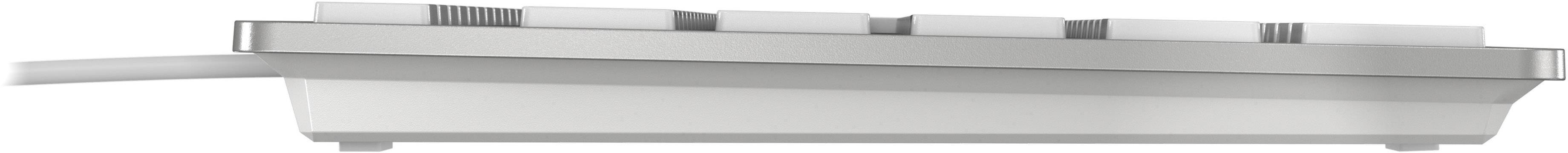 CHERRY KC 6000 Slim für MAC USB Tastatur Französisch, AZERTY Silber, Weiß