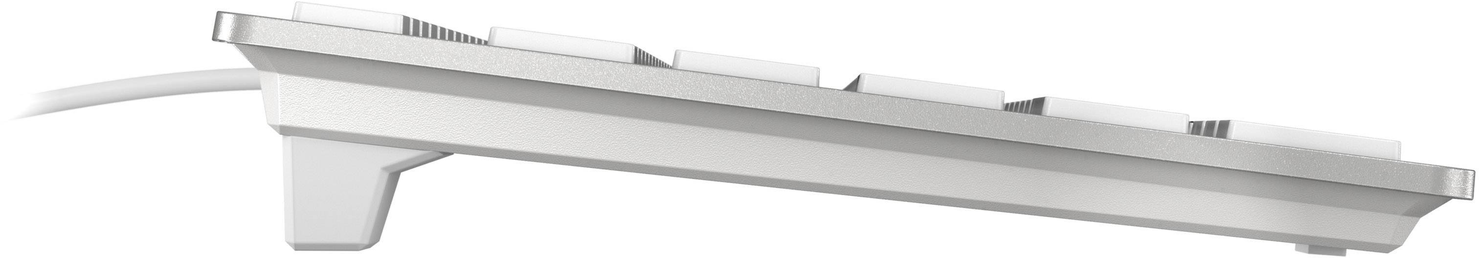 CHERRY KC 6000 Slim für MAC USB Tastatur Französisch, AZERTY Silber, Weiß