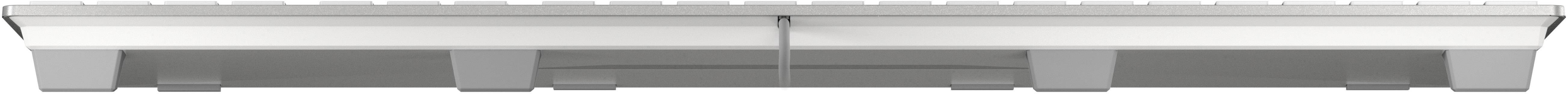 CHERRY KC 6000 Slim für MAC USB Tastatur UK-Englisch, QWERTY, Mac Silber, Weiß