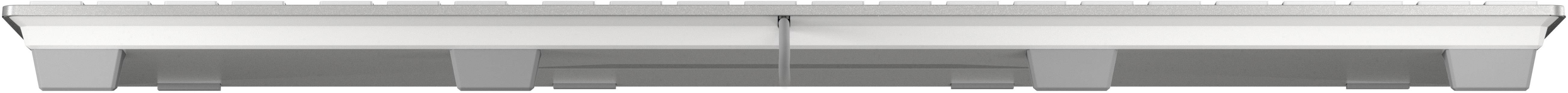 CHERRY KC 6000 Slim für MAC USB Tastatur US-Englisch, QWERTY, Mac Silber, Weiß