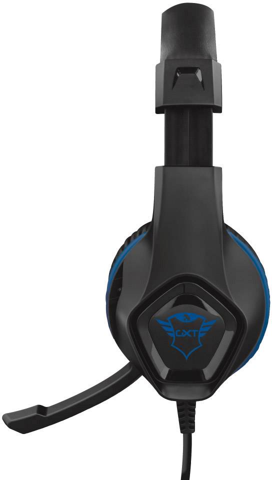 Trust GXT404B Rana Gaming Over Ear Headset kabelgebunden Stereo Schwarz, Blau Mikrofon-Rauschunterdrückung Lautstärkeregelung