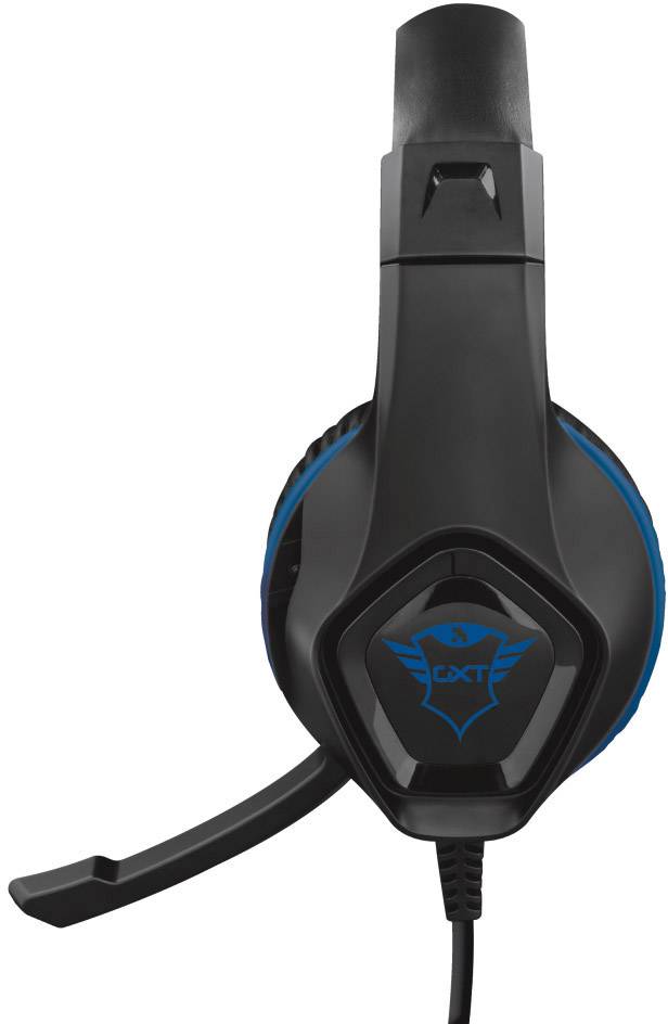 Trust GXT404B Rana Gaming Over Ear Headset kabelgebunden Stereo Schwarz, Blau Mikrofon-Rauschunterdrückung Lautstärkeregelung