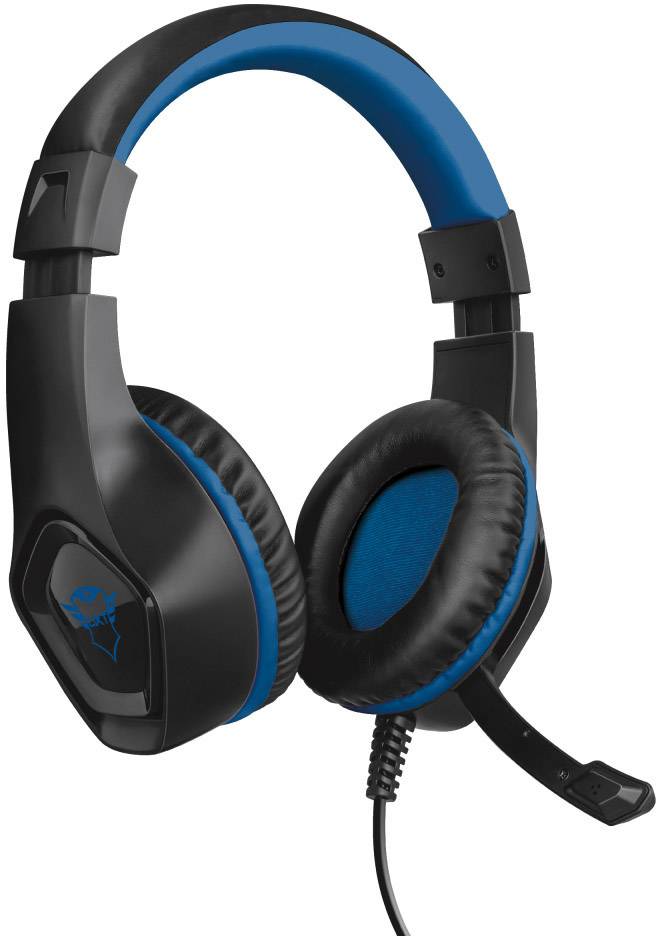 Trust GXT404B Rana Gaming Over Ear Headset kabelgebunden Stereo Schwarz, Blau Mikrofon-Rauschunterdrückung Lautstärkeregelung